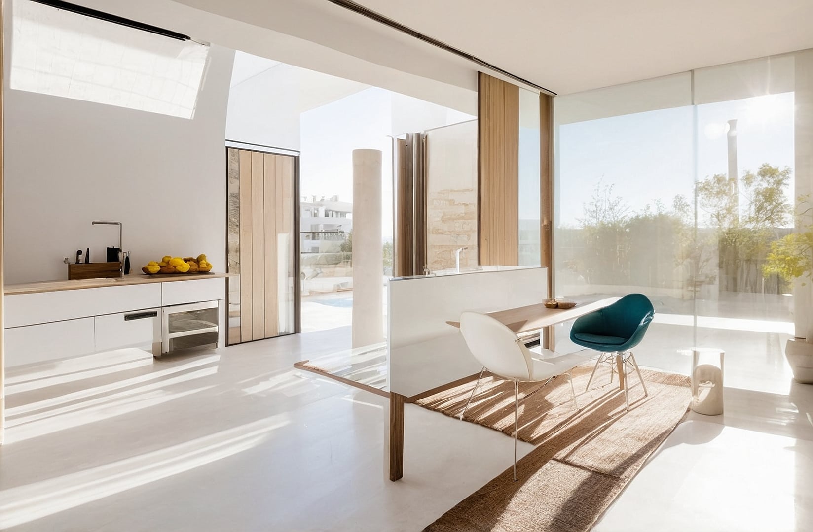 Sala de estar elegante y renovada.